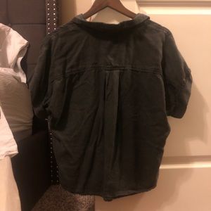 Dark Grey Button Down Shirt with Collar - Medium